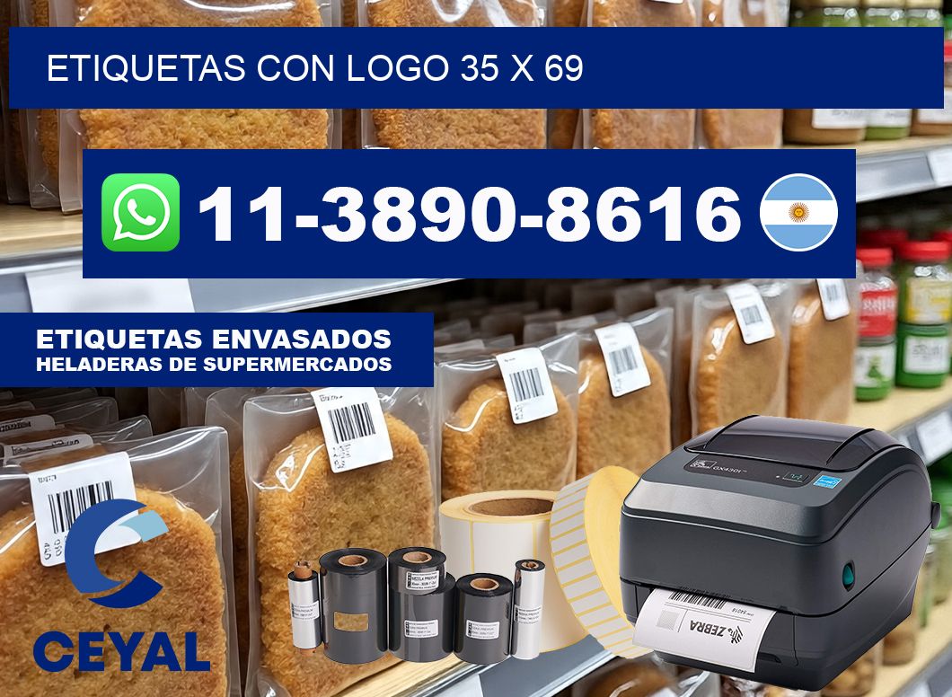 Etiquetas con logo 35 x 69