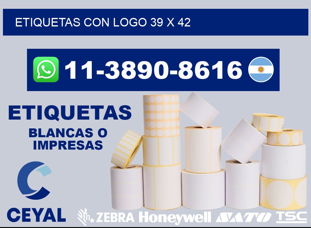 Etiquetas con logo 39 x 42