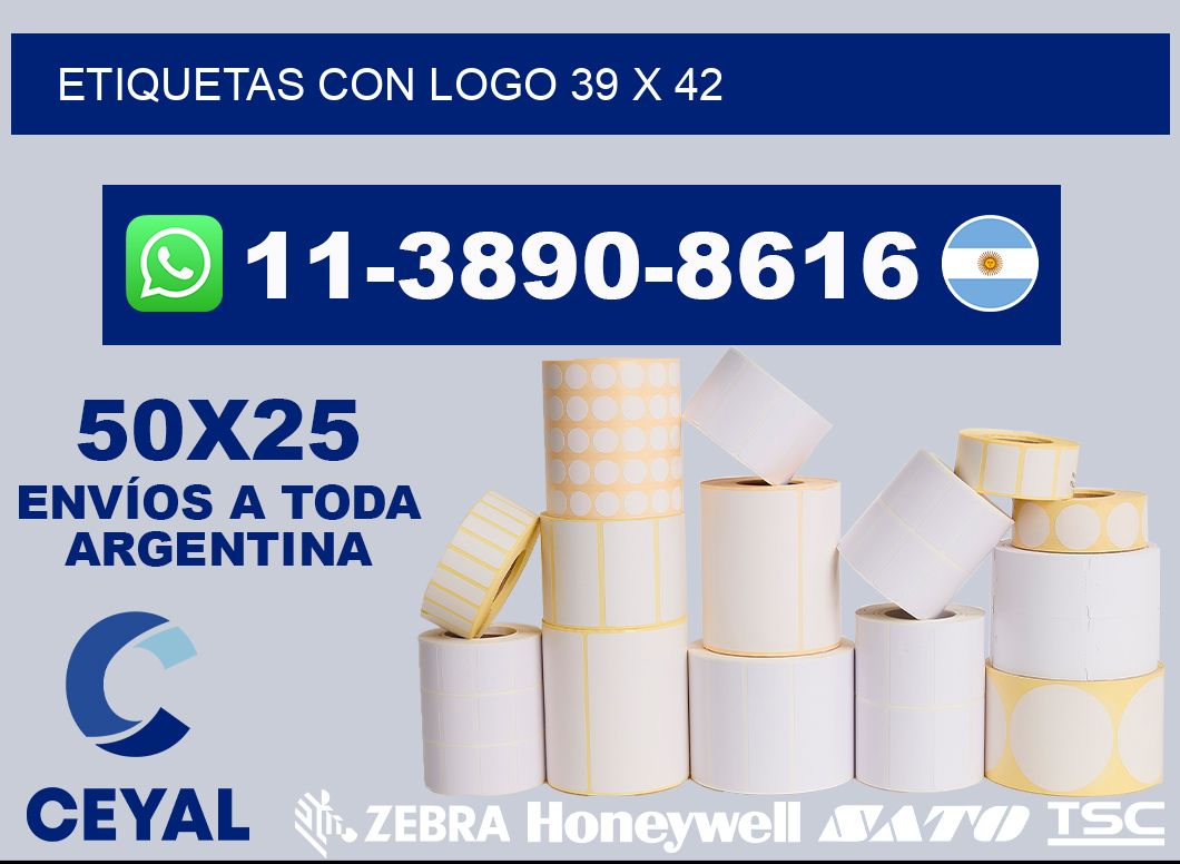 Etiquetas con logo 39 x 42