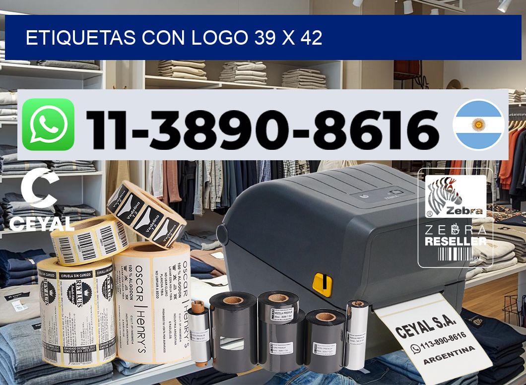 Etiquetas con logo 39 x 42