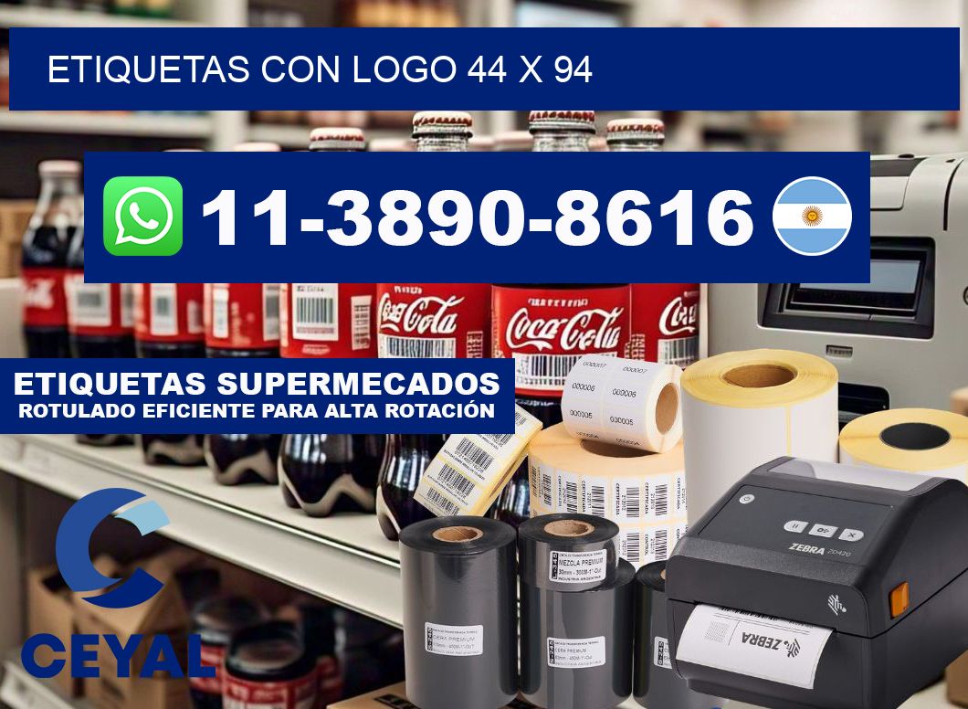 Etiquetas con logo 44 x 94