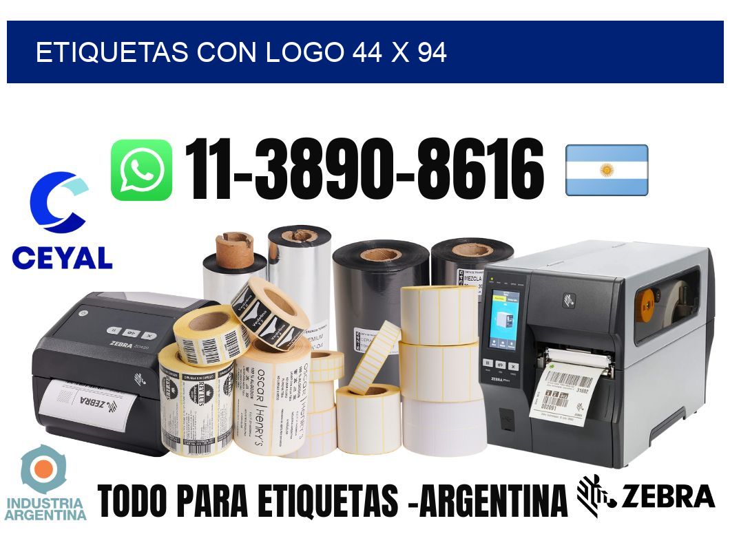 Etiquetas con logo 44 x 94
