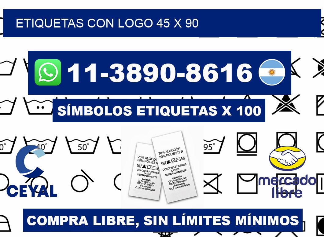 Etiquetas con logo 45 x 90