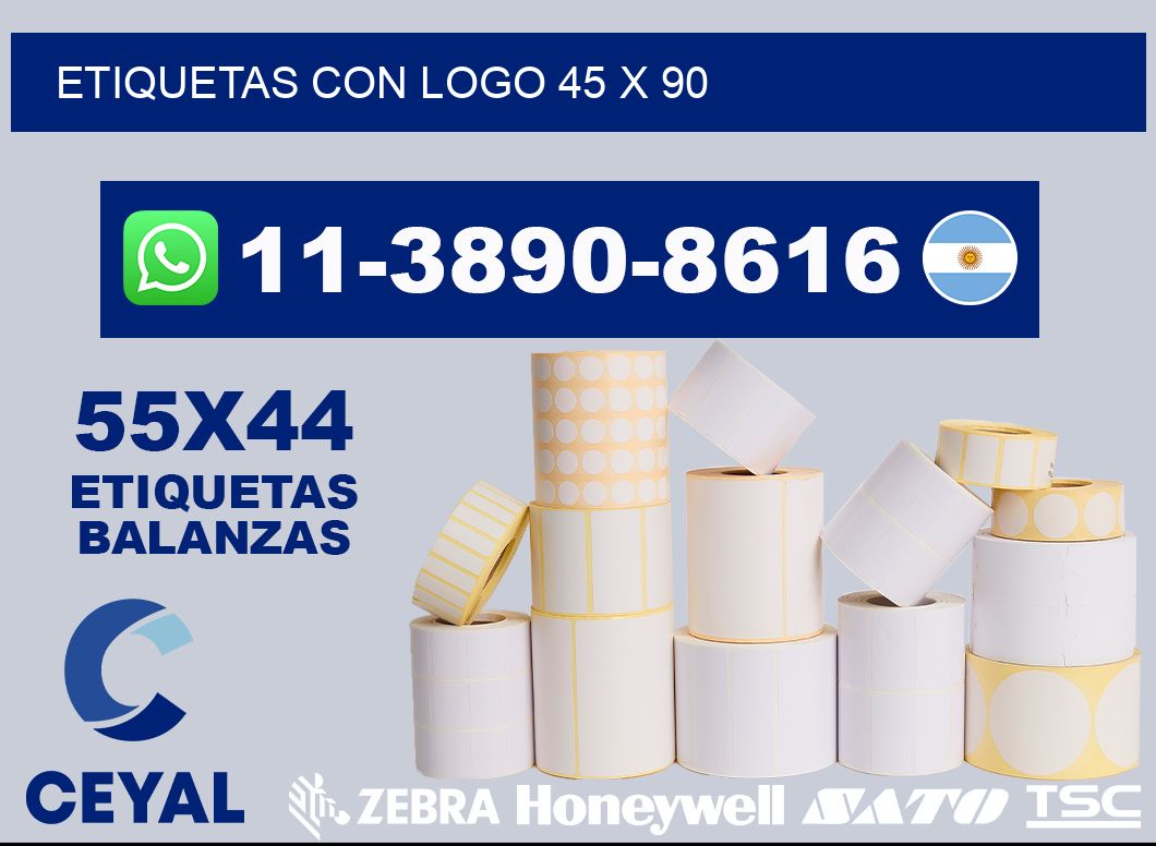 Etiquetas con logo 45 x 90