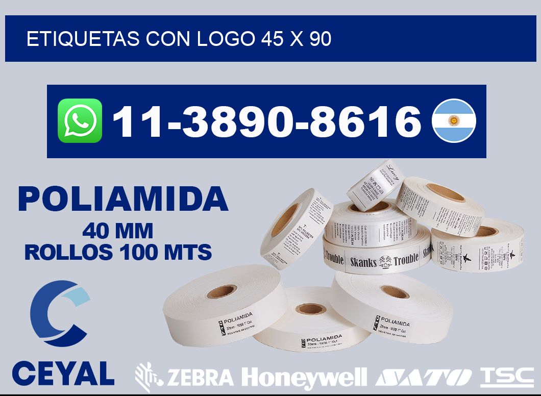 Etiquetas con logo 45 x 90