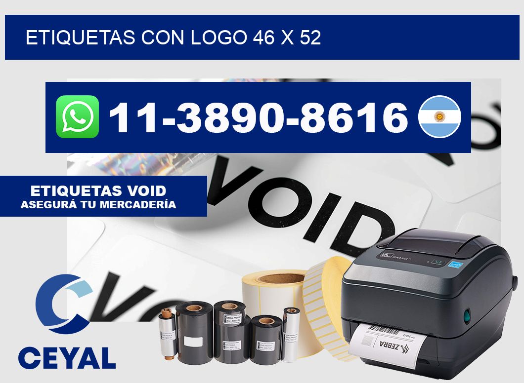 Etiquetas con logo 46 x 52