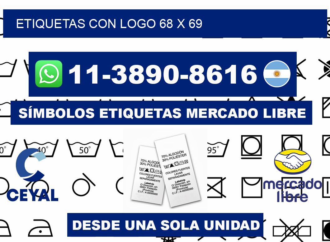Etiquetas con logo 68 x 69