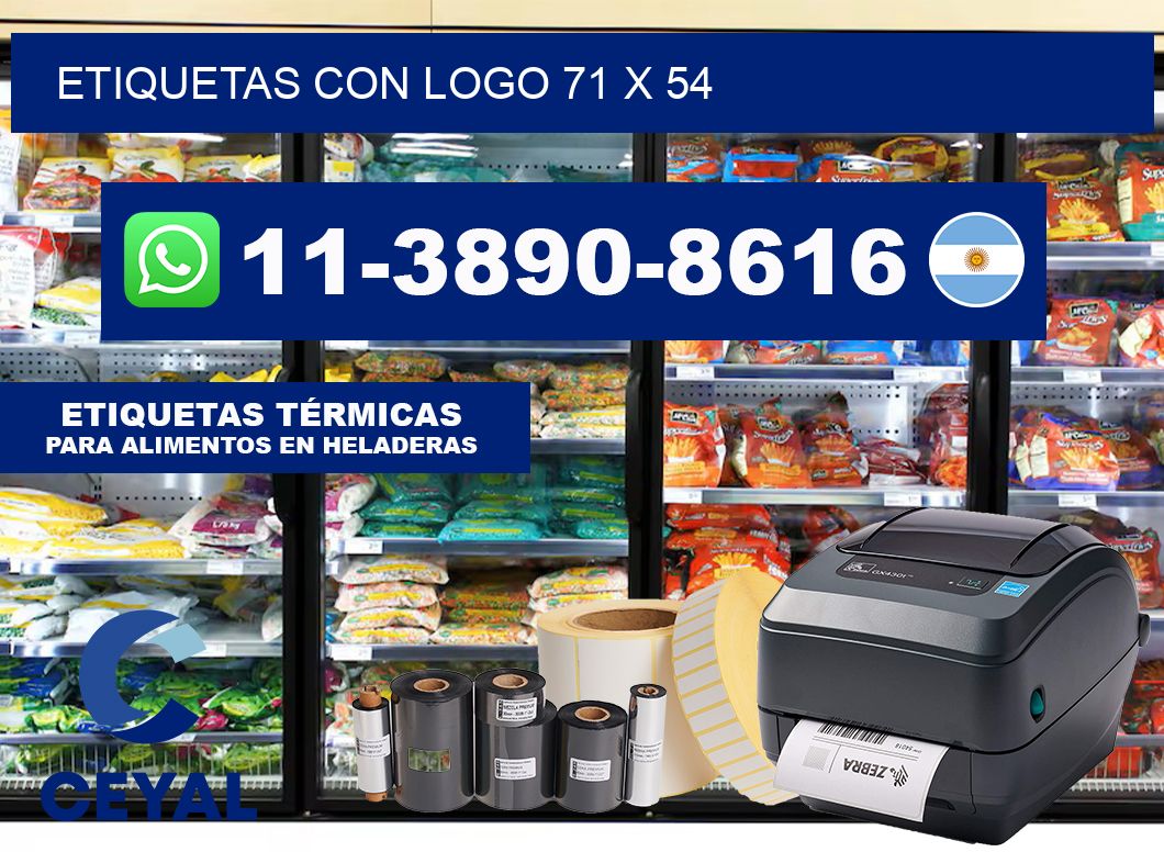 Etiquetas con logo 71 x 54