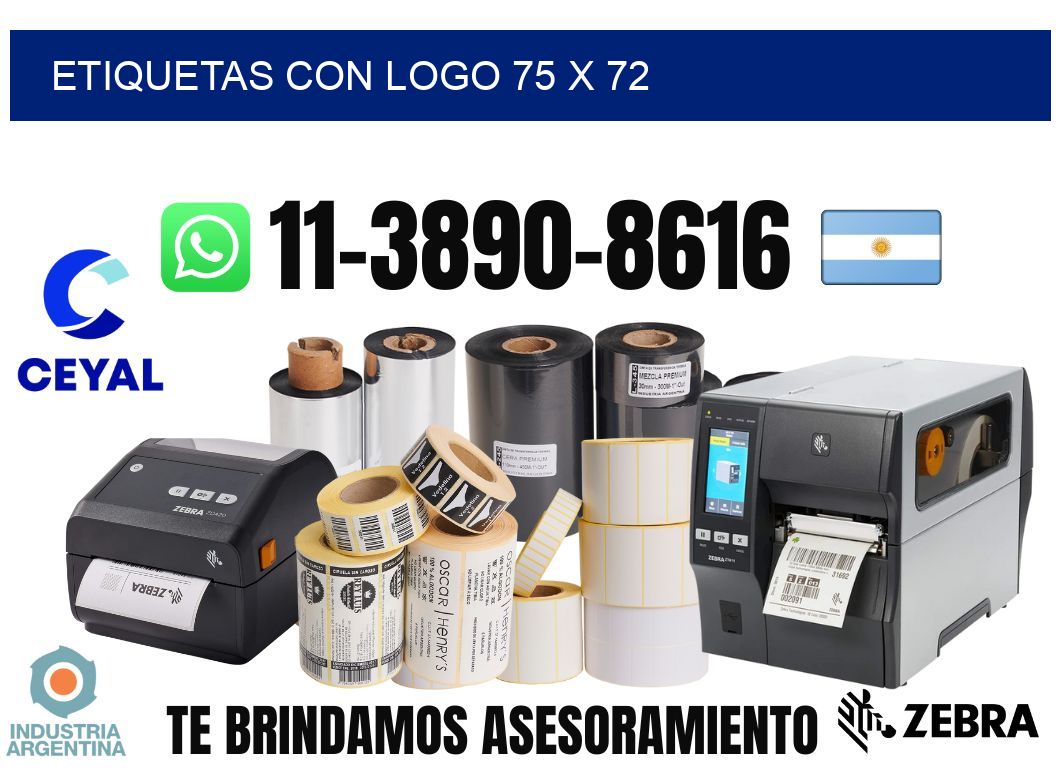 Etiquetas con logo 75 x 72