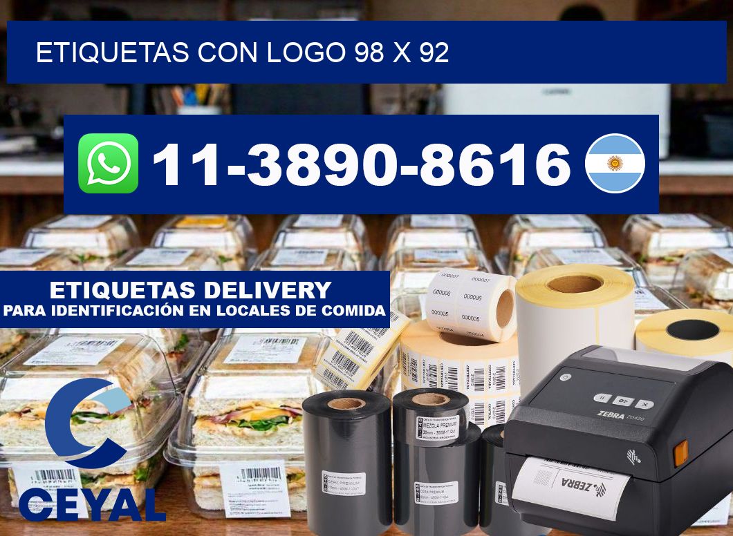 Etiquetas con logo 98 x 92