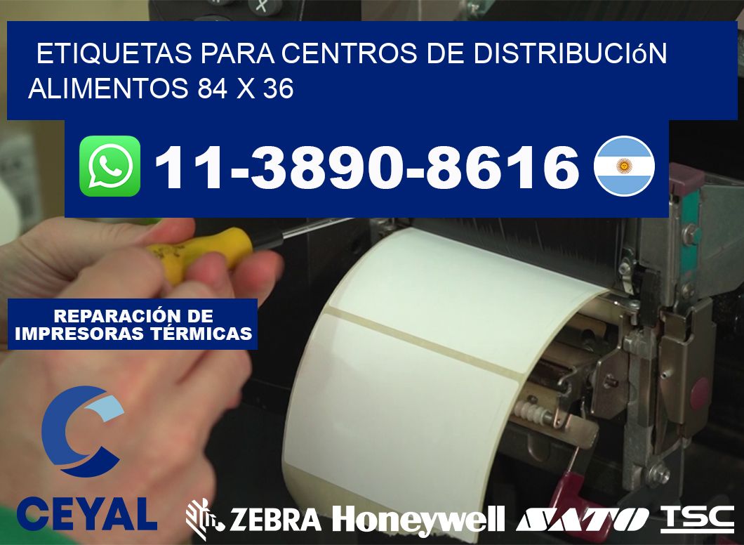 Etiquetas para centros de distribución alimentos 84 x 36