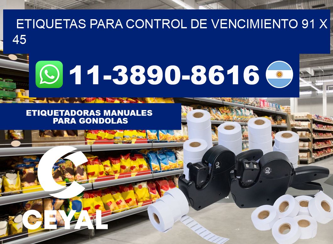 Etiquetas para control de vencimiento 91 x 45