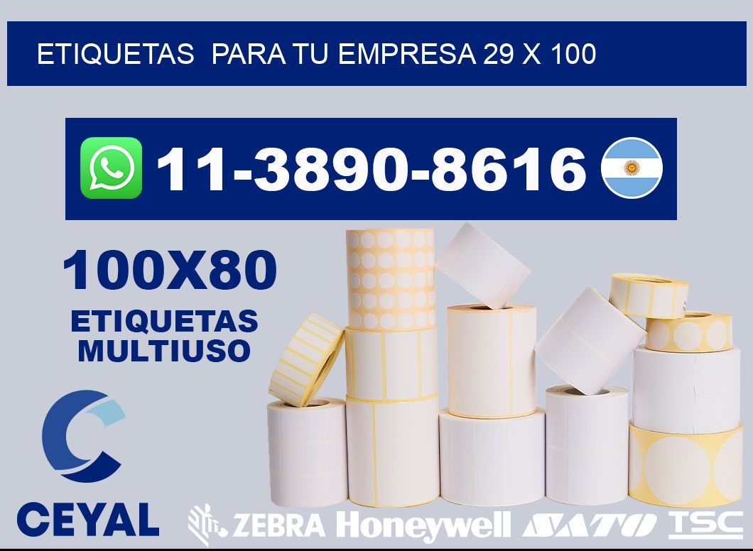 Etiquetas  para tu empresa 29 x 100
