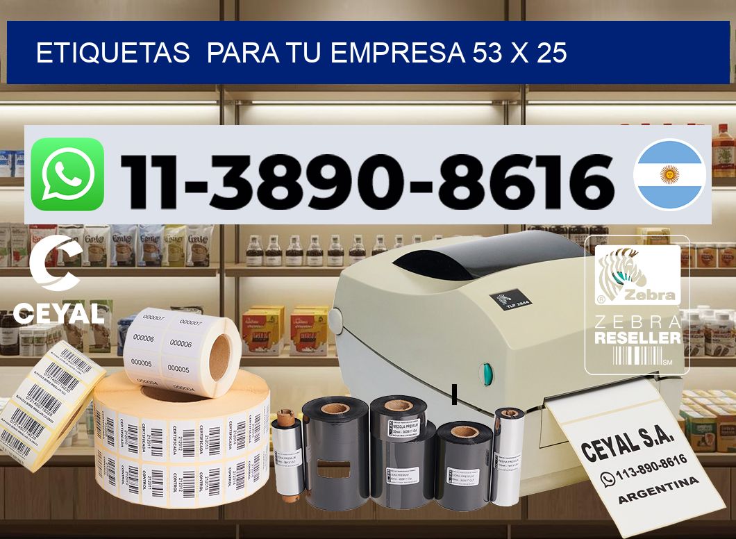 Etiquetas para tu empresa 53 x 25