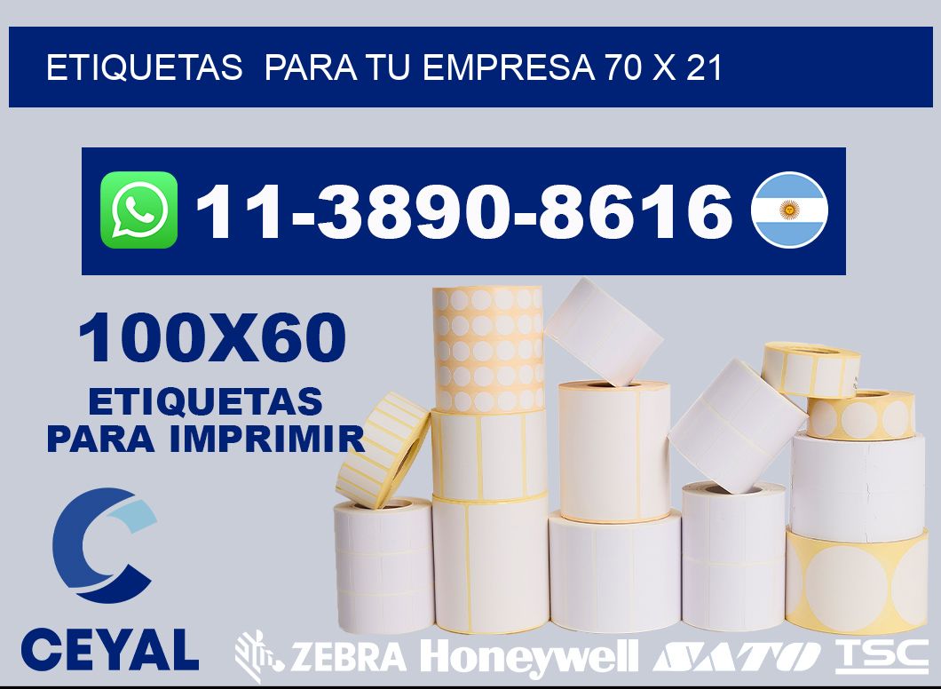 Etiquetas  para tu empresa 70 x 21