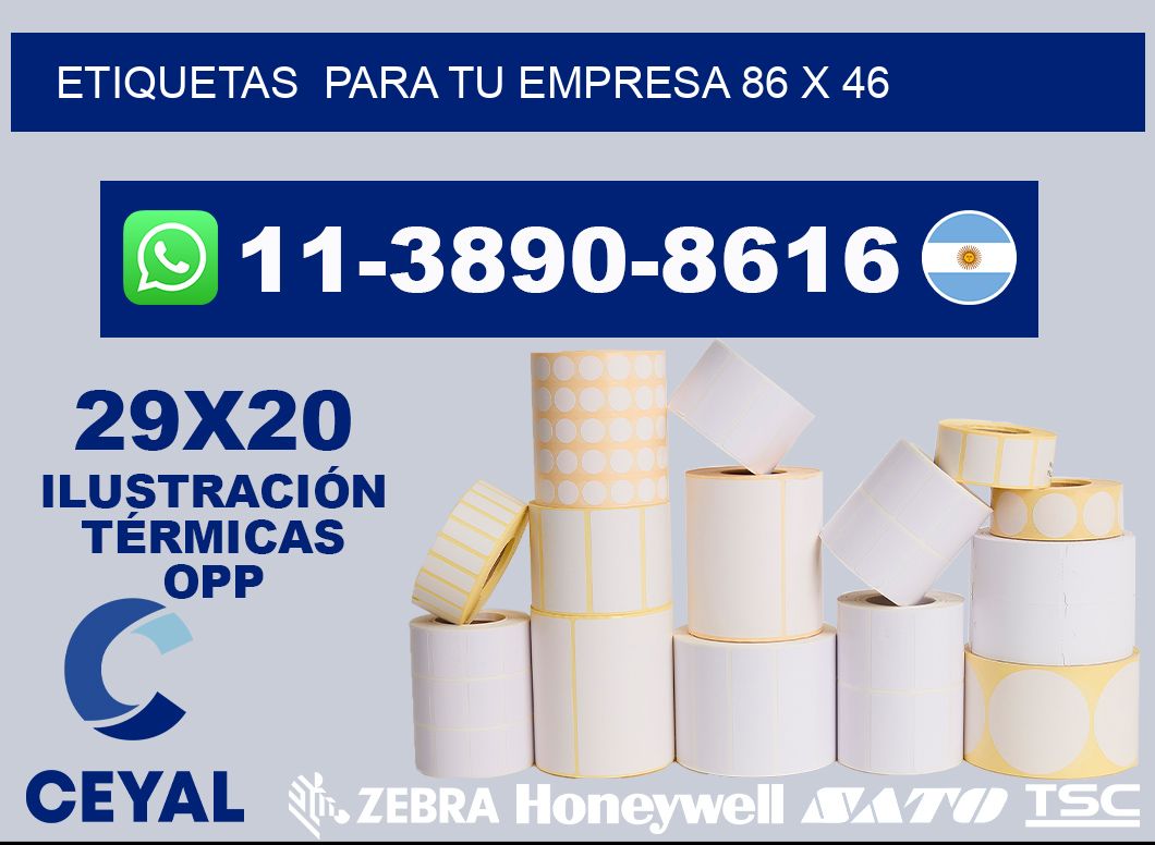 Etiquetas para tu empresa 86 x 46