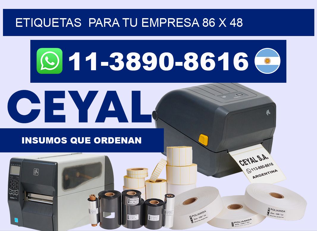 Etiquetas  para tu empresa 86 x 48