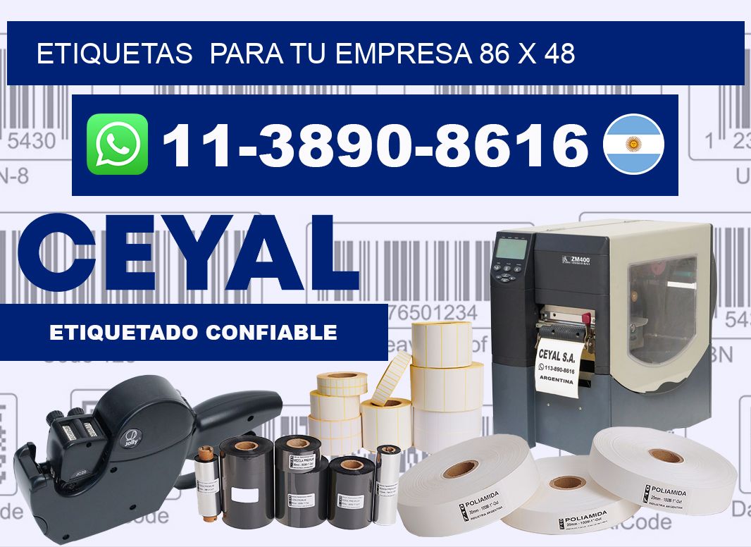 Etiquetas  para tu empresa 86 x 48