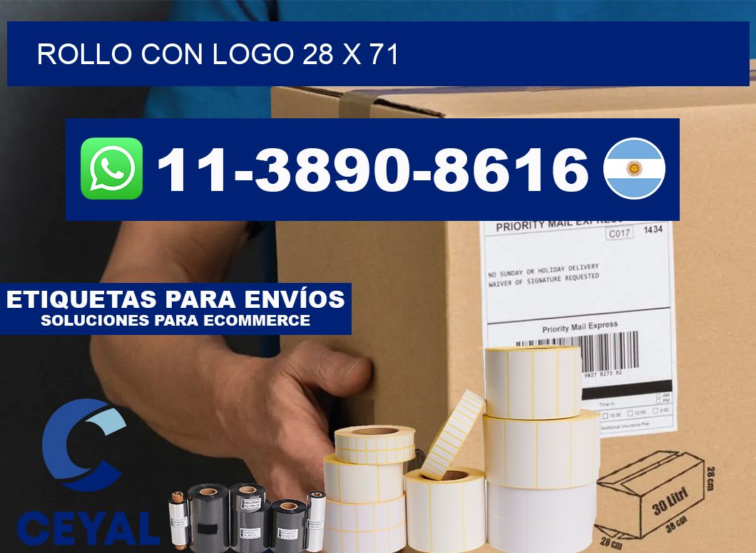Rollo con logo 28 x 71