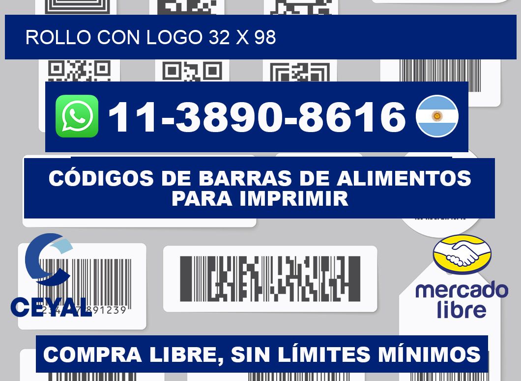 Rollo con logo 32 x 98