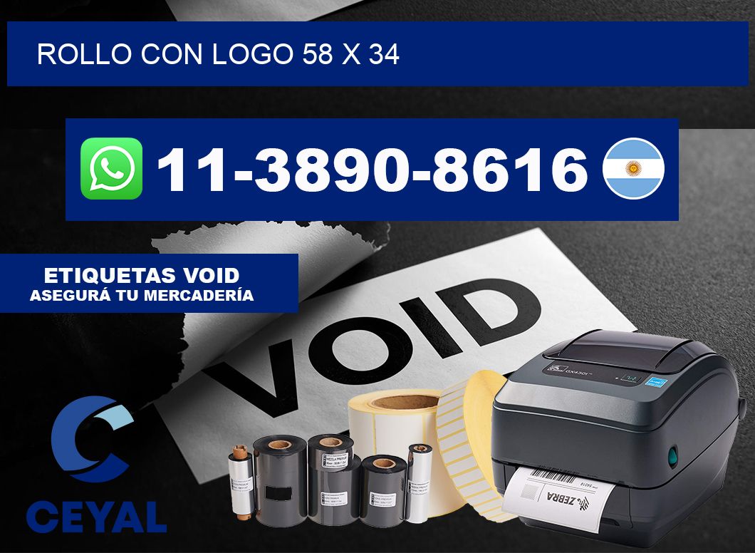Rollo con logo 58 x 34