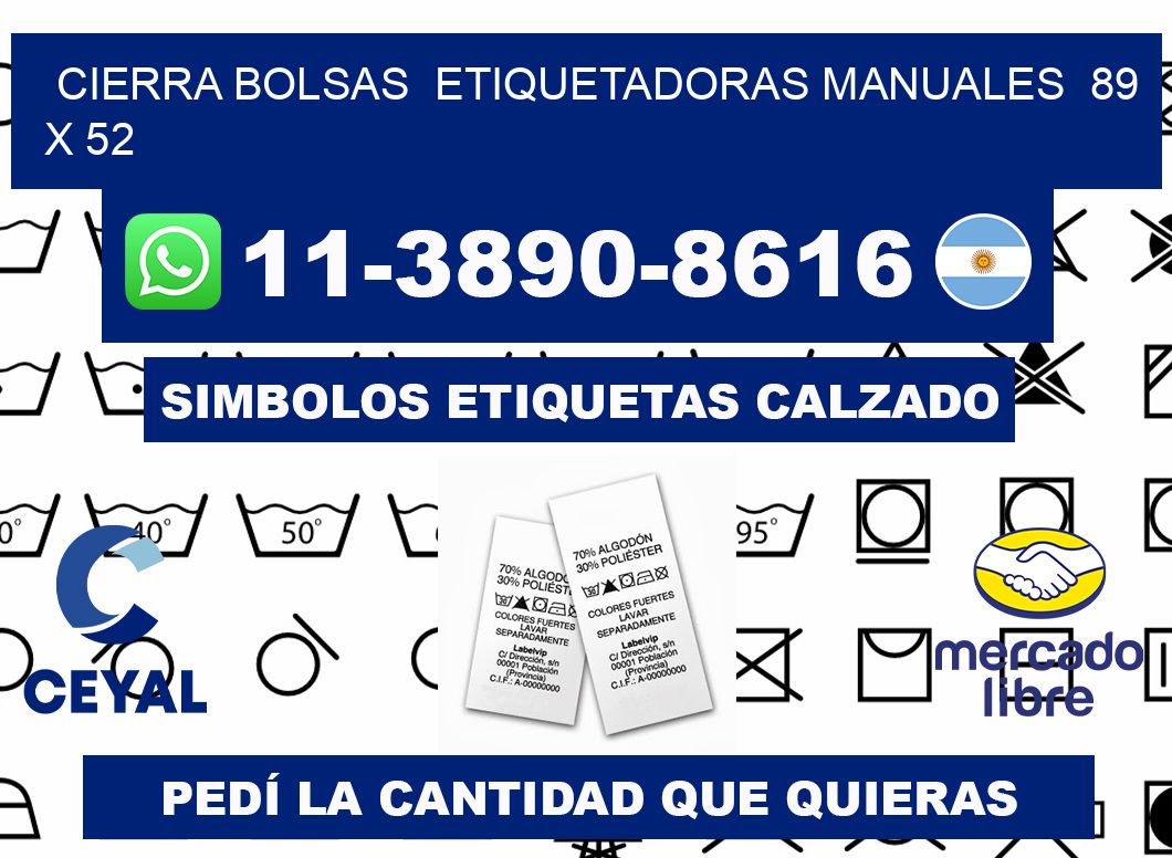 cierra bolsas Etiquetadoras Manuales 89 x 52