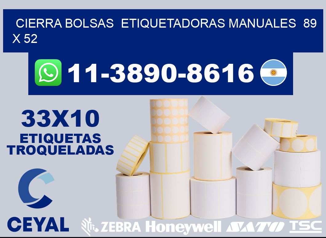 cierra bolsas Etiquetadoras Manuales 89 x 52