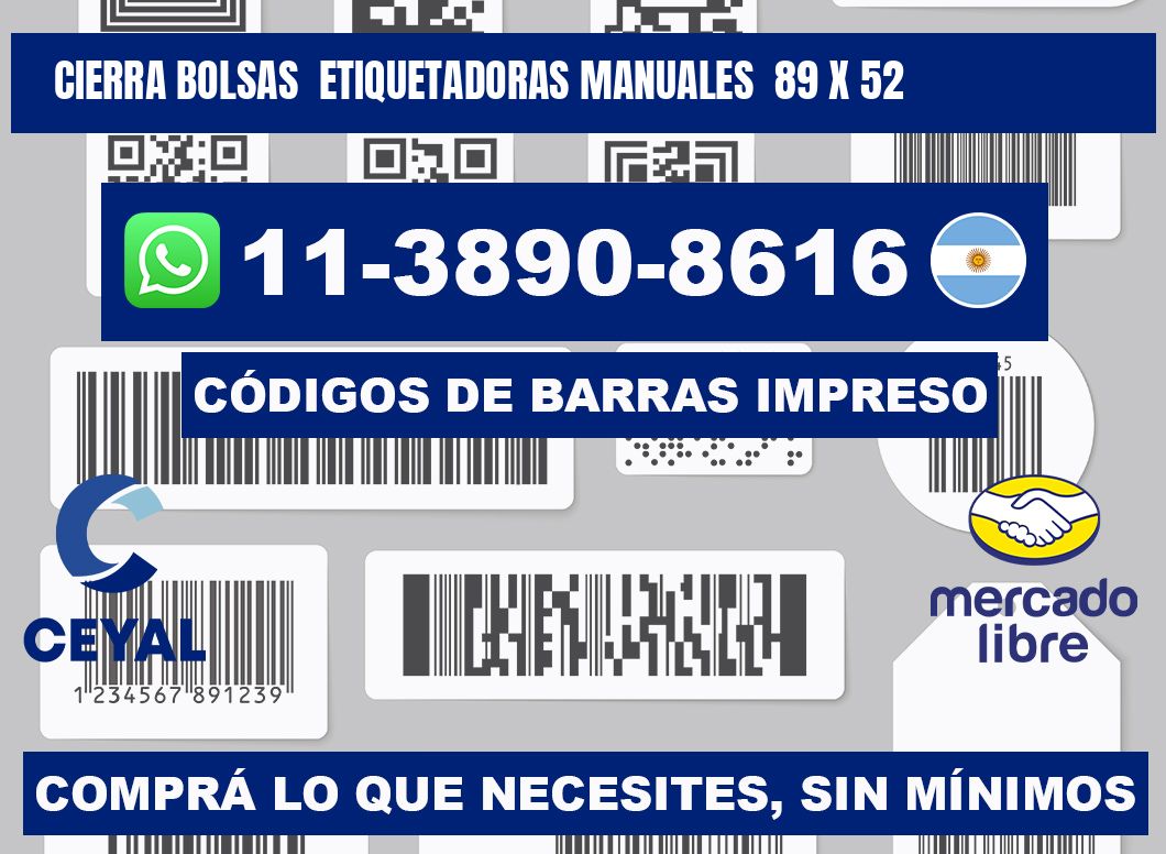 cierra bolsas Etiquetadoras Manuales 89 x 52