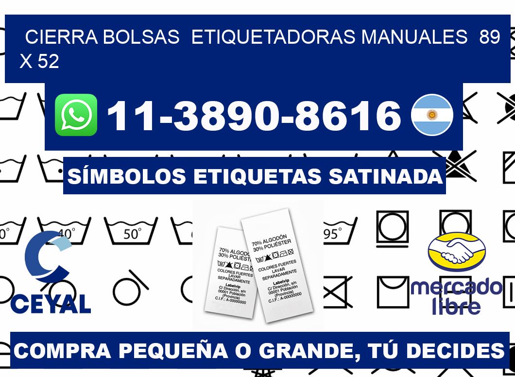 cierra bolsas Etiquetadoras Manuales 89 x 52
