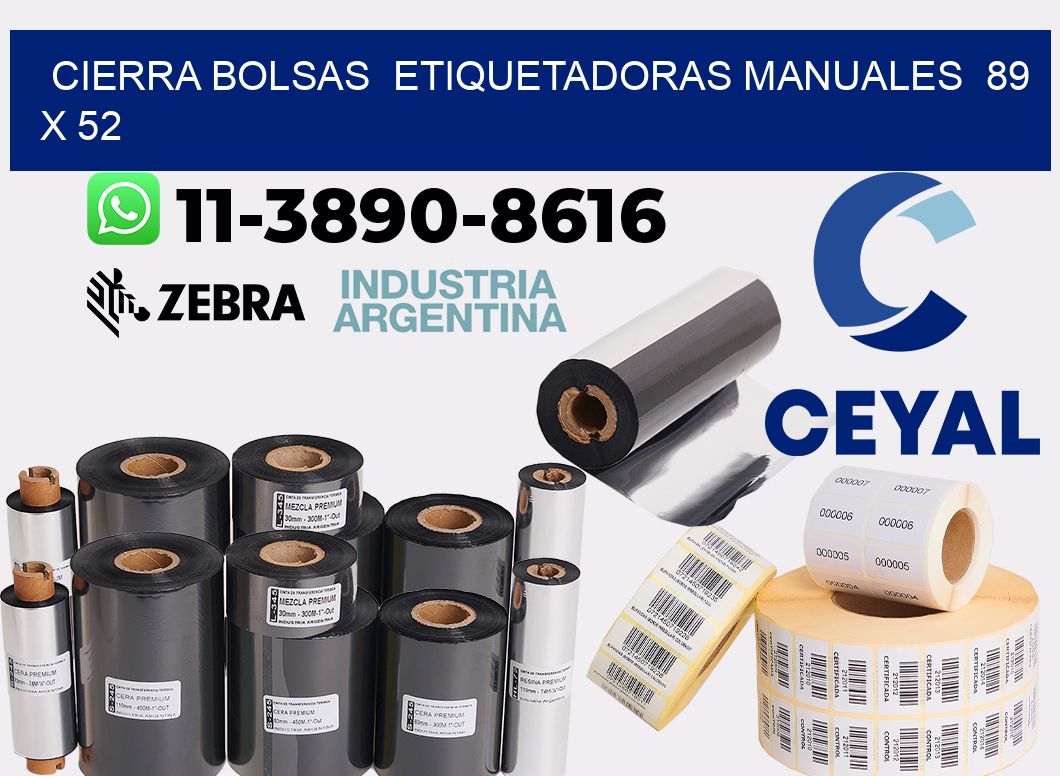 cierra bolsas  Etiquetadoras Manuales  89 x 52