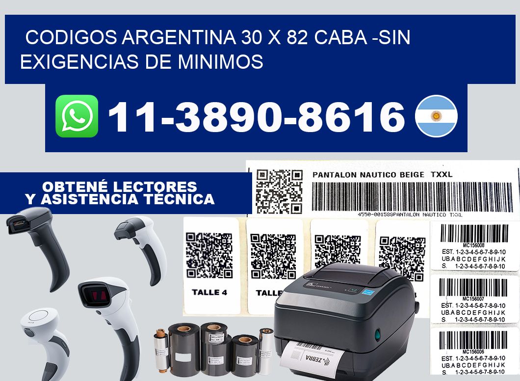 codigos Argentina 30 x 82 CABA -Sin exigencias de minimos
