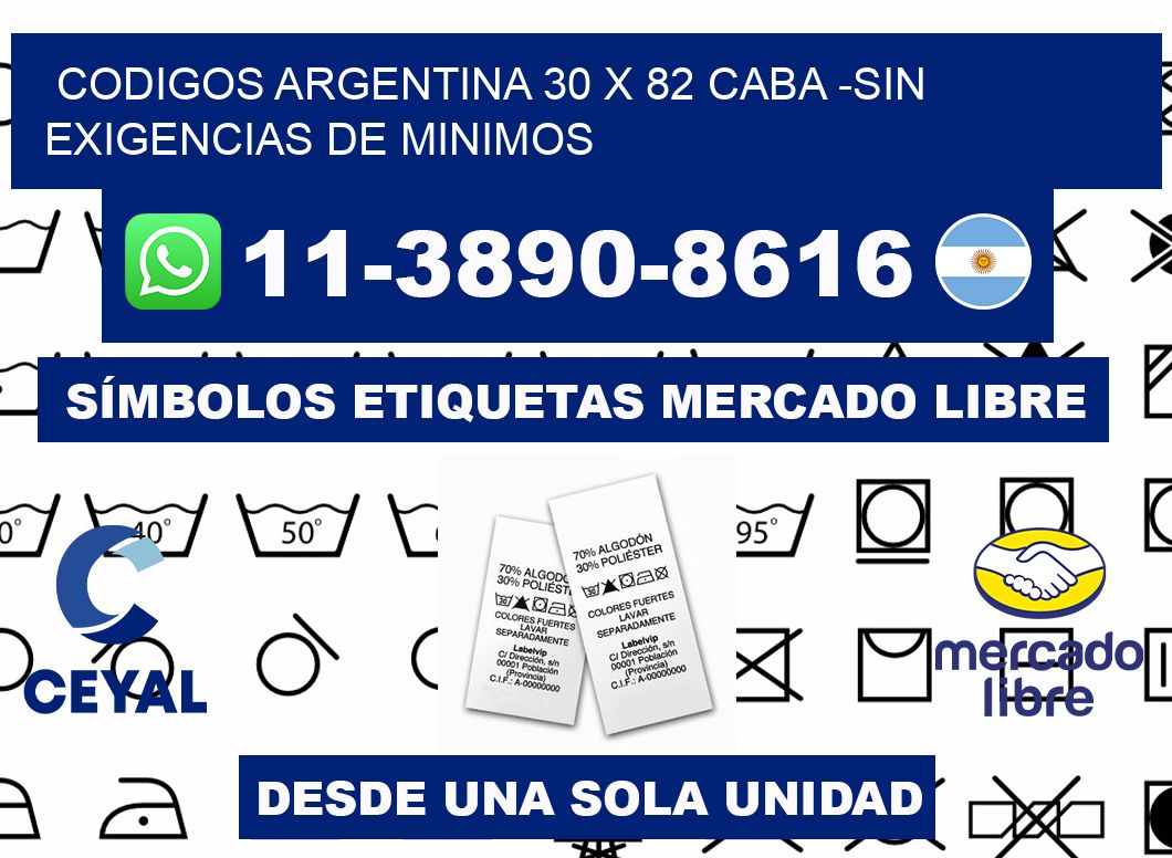 codigos Argentina 30 x 82 CABA -Sin exigencias de minimos