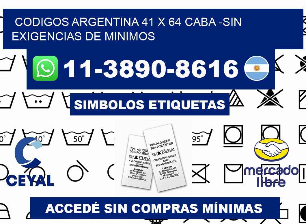 codigos Argentina 41 x 64 CABA -Sin exigencias de minimos