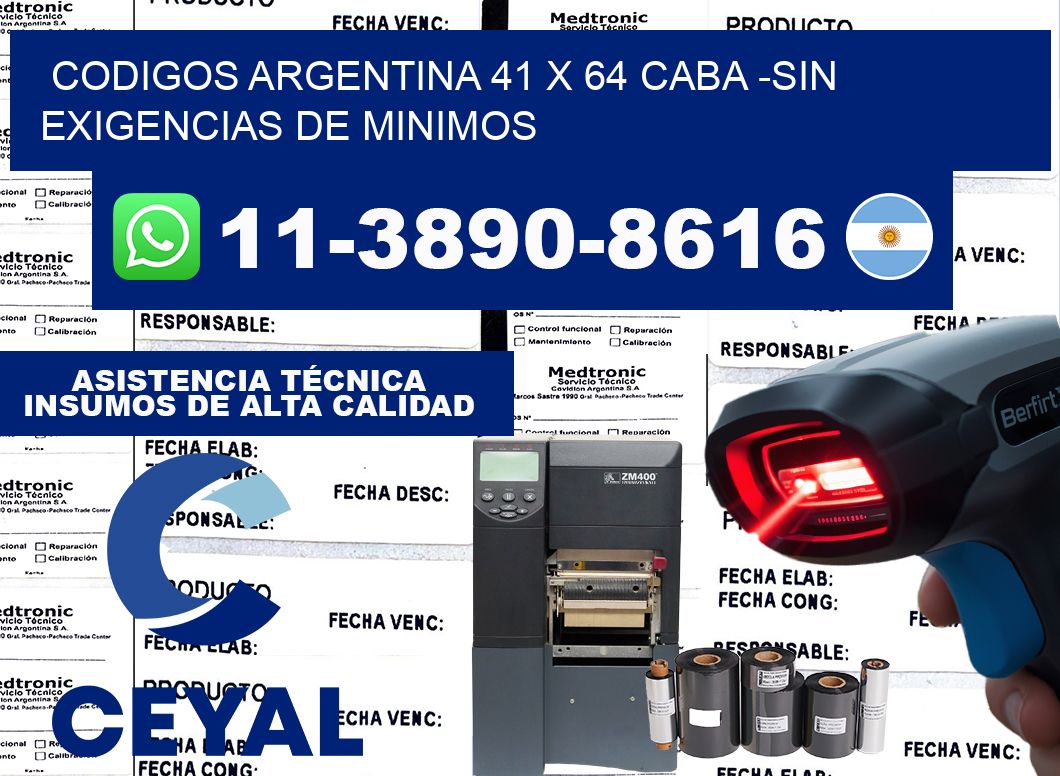 codigos Argentina 41 x 64 CABA -Sin exigencias de minimos