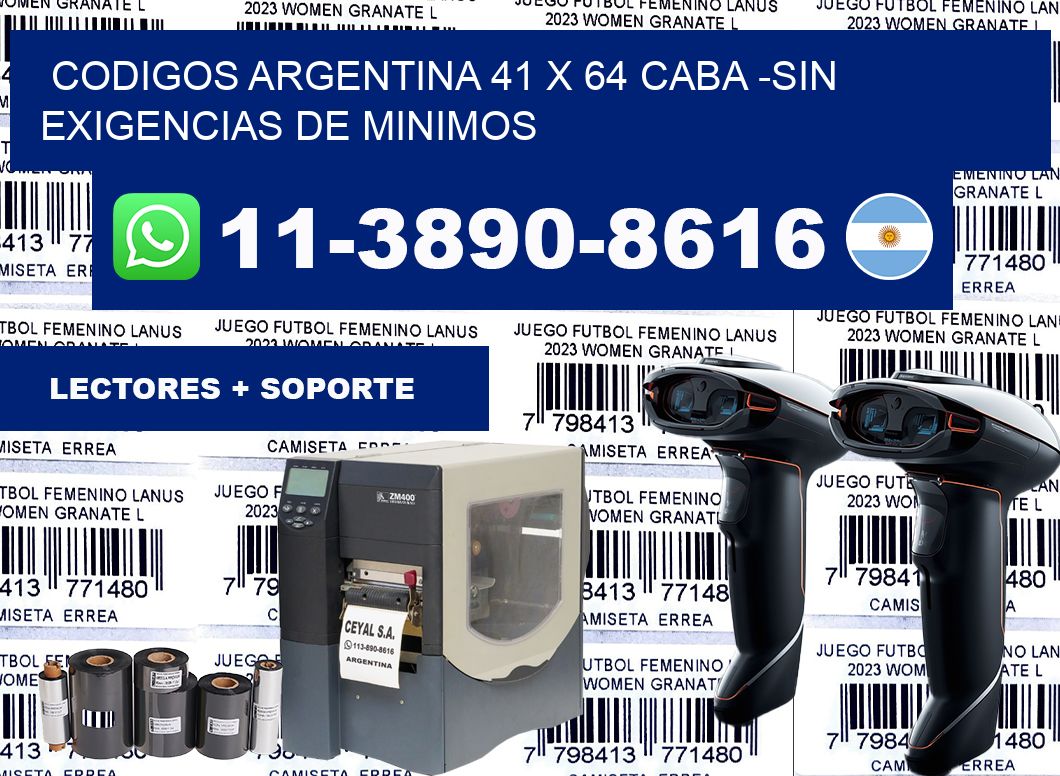 codigos Argentina 41 x 64 CABA -Sin exigencias de minimos