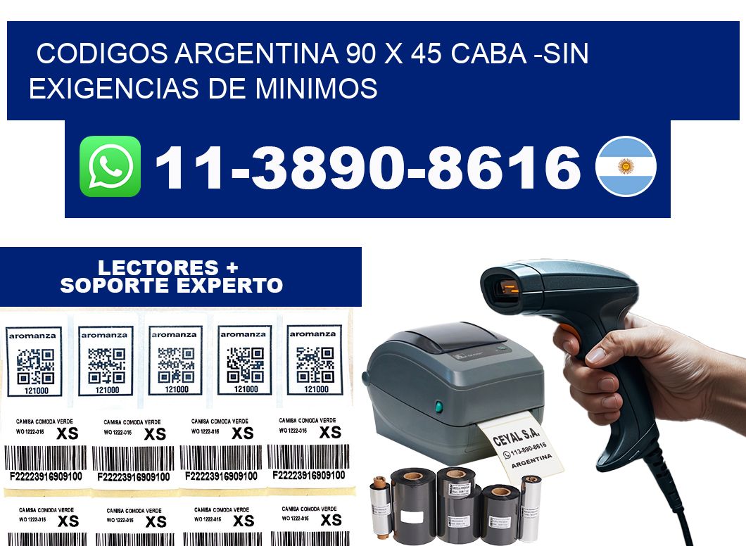 codigos Argentina 90 x 45 CABA -Sin exigencias de minimos