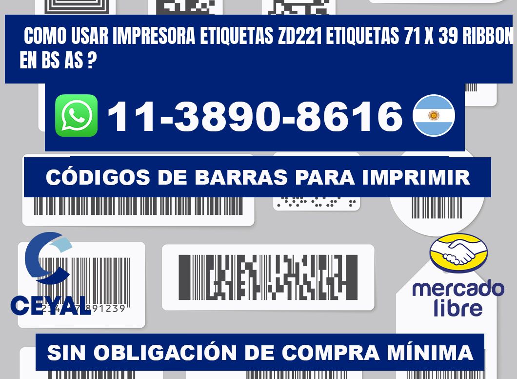 como usar impresora etiquetas zd221 etiquetas 71 x 39 ribbon en BS AS ?