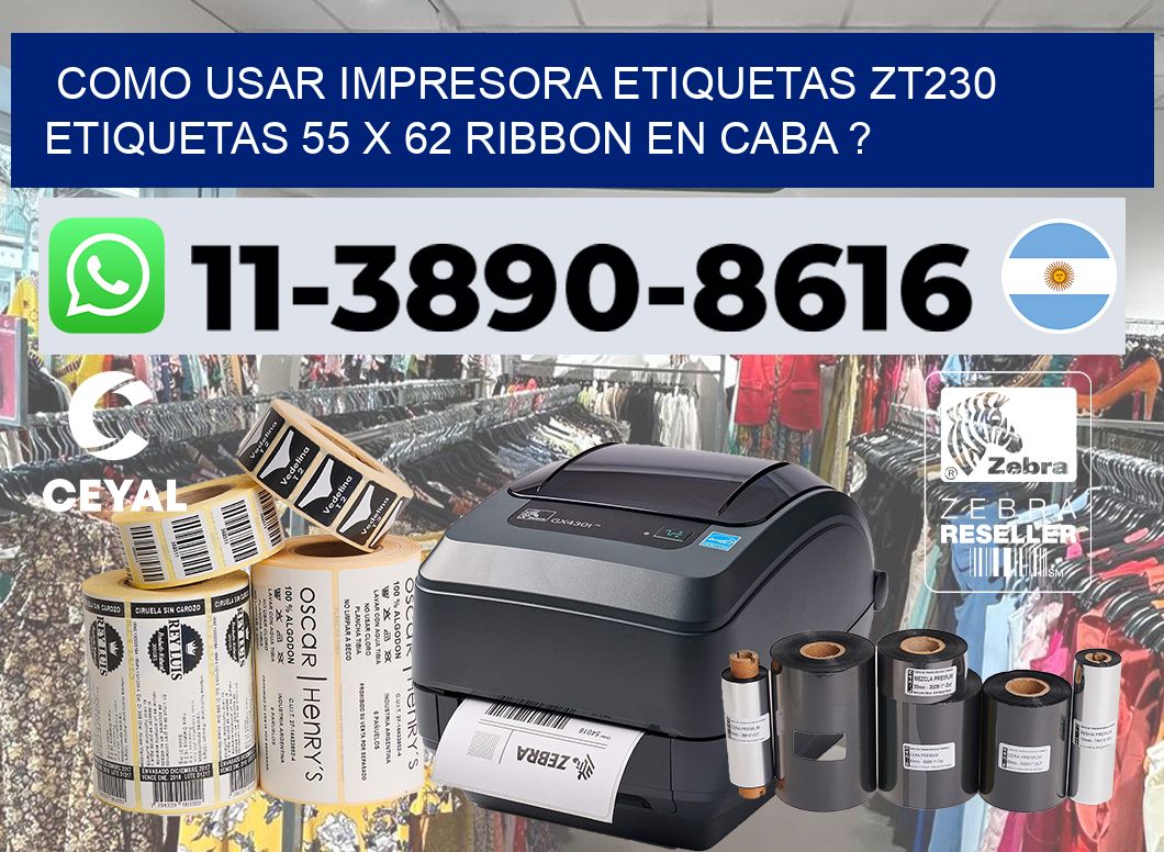 como usar impresora etiquetas zt230 etiquetas 55 x 62 ribbon en CABA ?