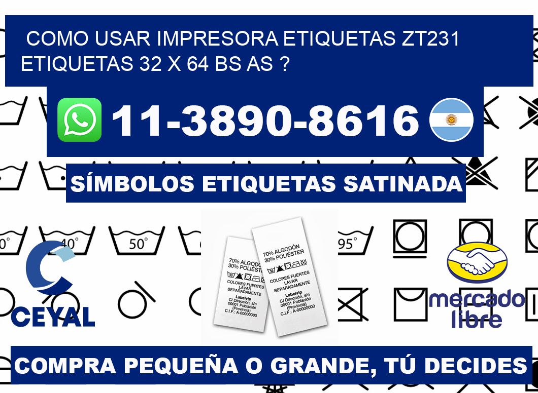 como usar impresora etiquetas zt231 etiquetas 32 x 64 BS AS ?