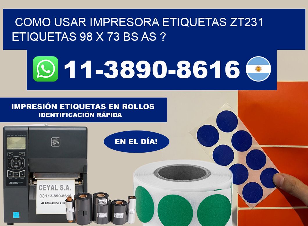 como usar impresora etiquetas zt231 etiquetas 98 x 73 BS AS ?