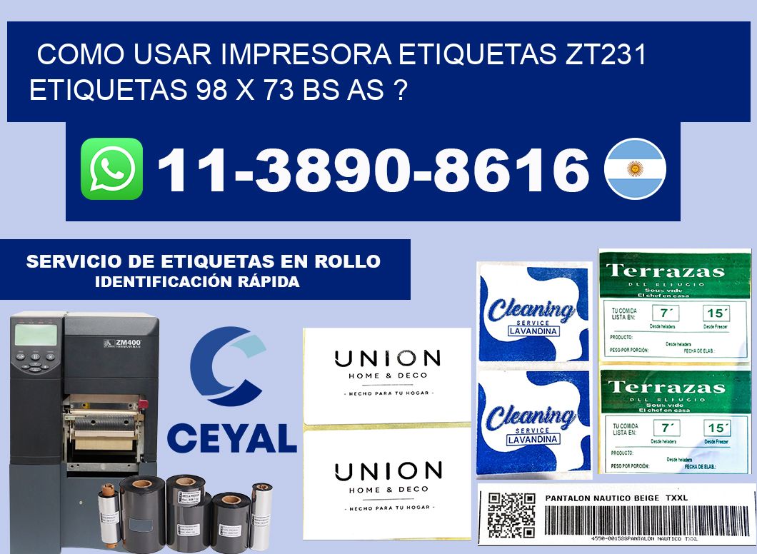 como usar impresora etiquetas zt231 etiquetas 98 x 73 BS AS ?