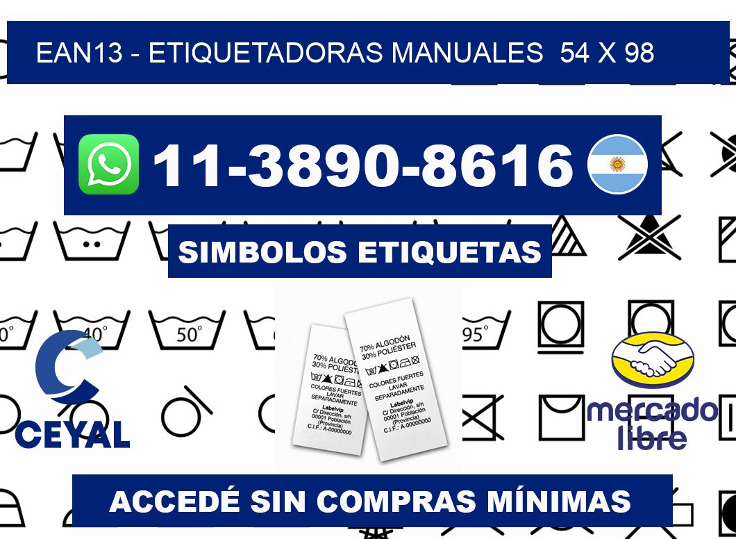 ean13 - Etiquetadoras Manuales  54 x 98