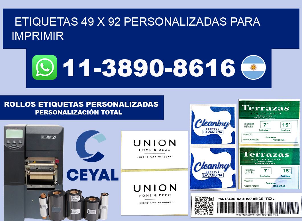 etiquetas 49 x 92 personalizadas para imprimir