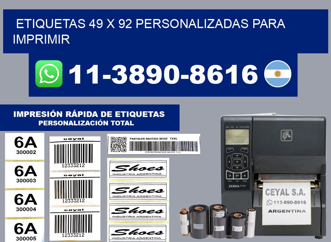 etiquetas 49 x 92 personalizadas para imprimir