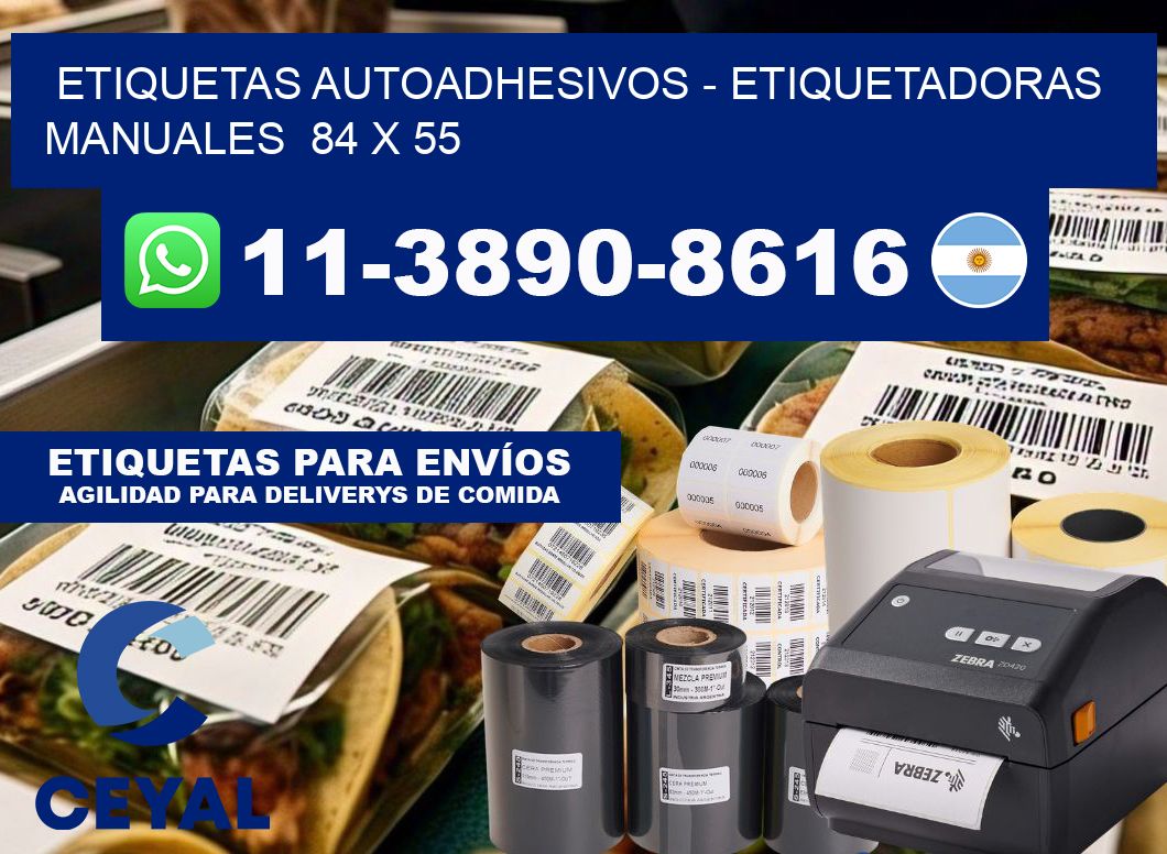 etiquetas autoadhesivos - Etiquetadoras Manuales  84 x 55