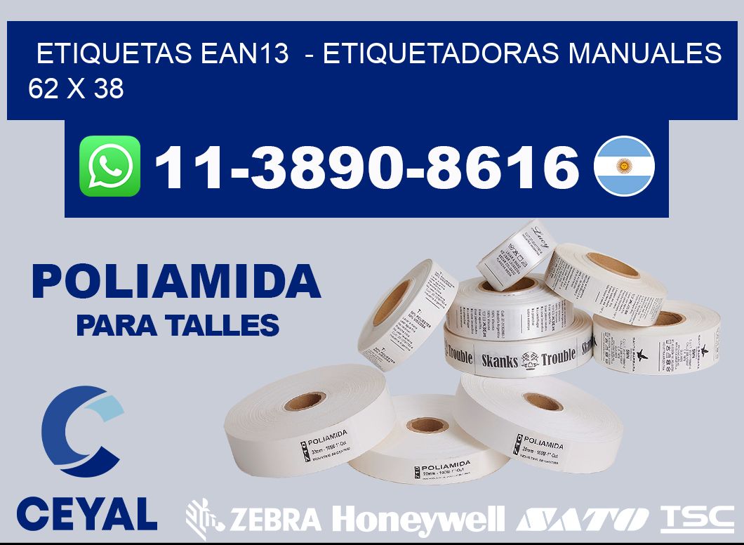 etiquetas ean13  – Etiquetadoras Manuales  62 x 38