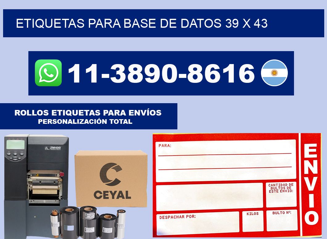 etiquetas para base de datos 39 x 43