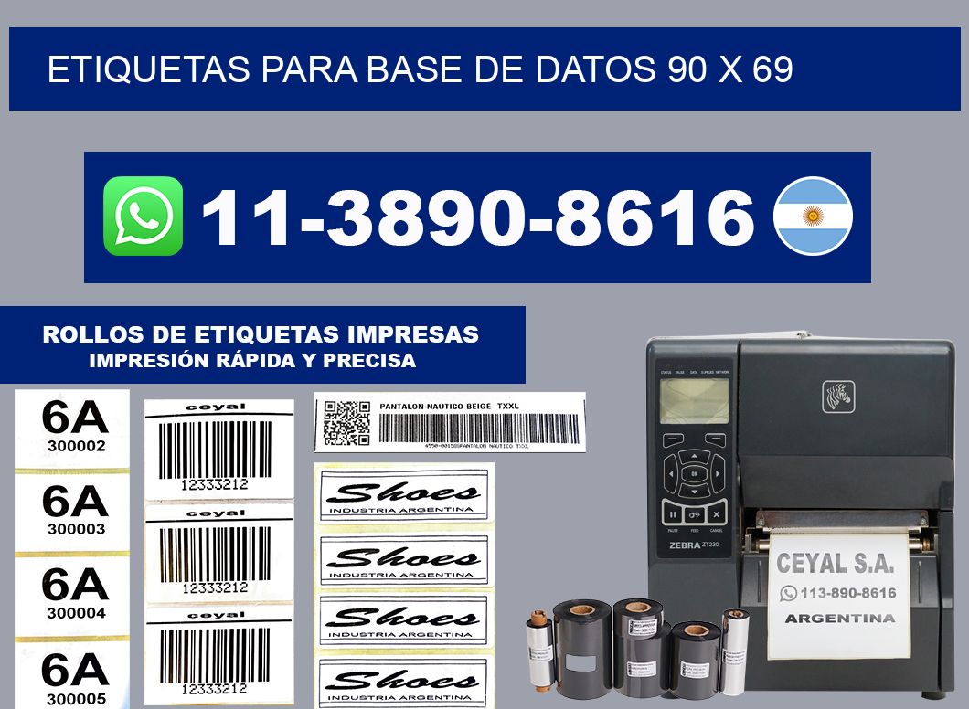 etiquetas para base de datos 90 x 69
