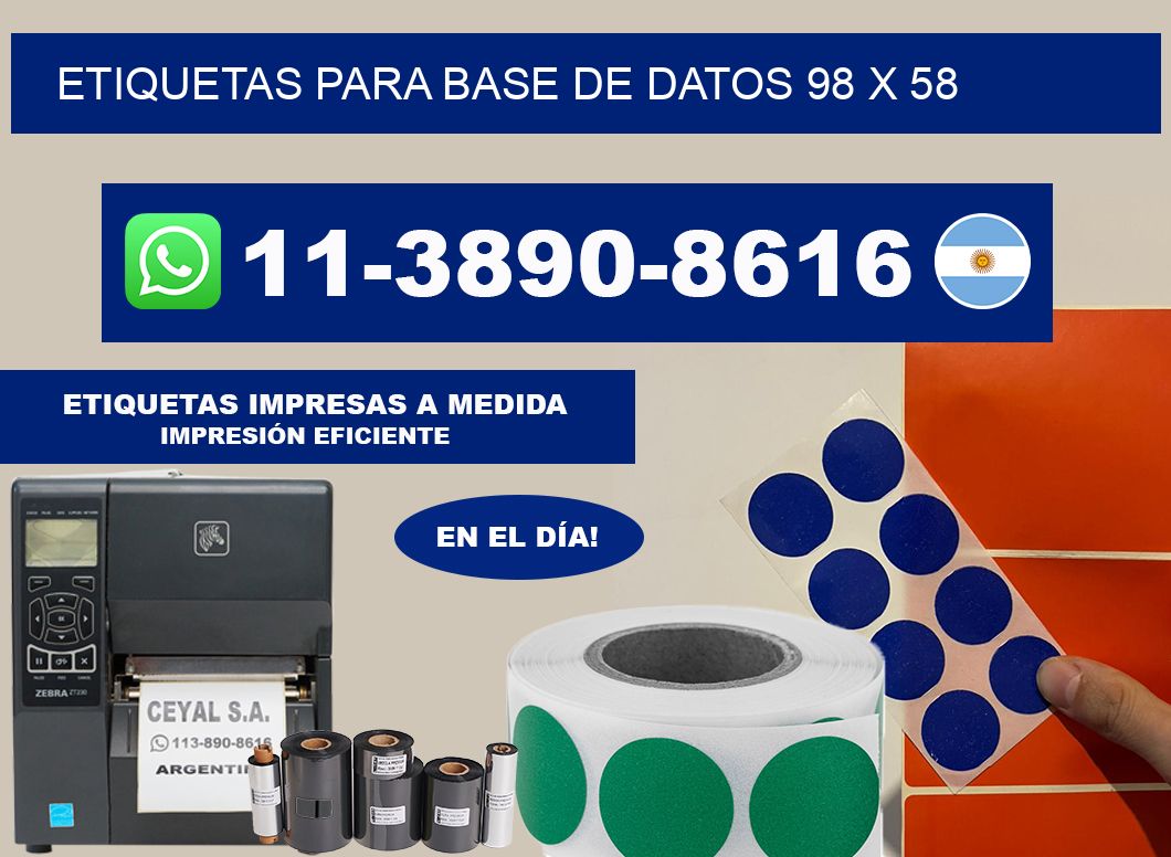 etiquetas para base de datos 98 x 58