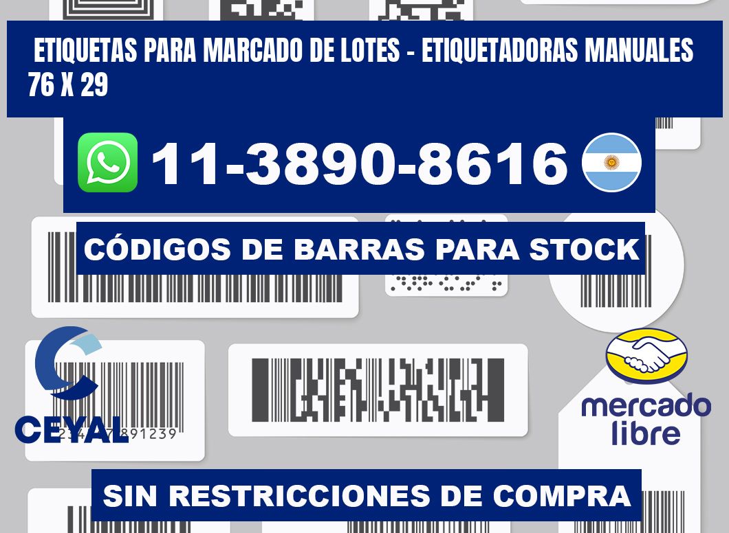 etiquetas para marcado de lotes - Etiquetadoras Manuales  76 x 29